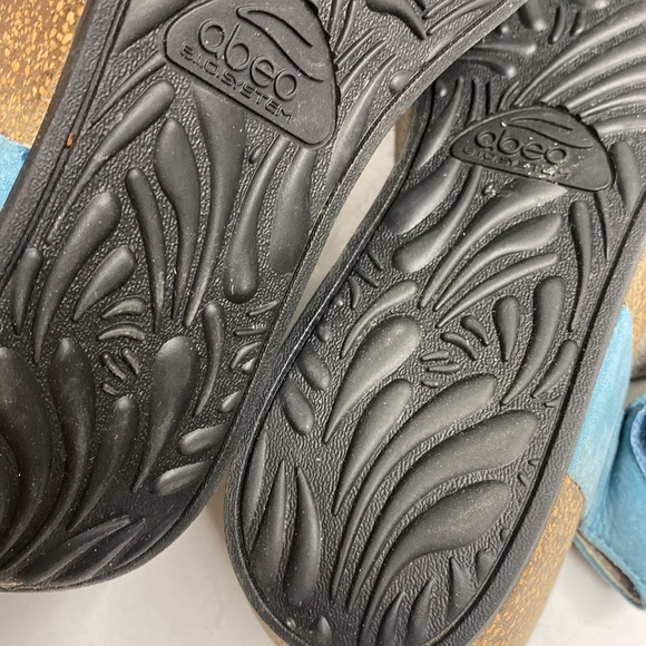 Abeo Una Blue Leather Wedge Sandal Shoes Size 7.5 - Picture 17 of 17